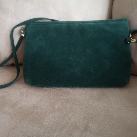 Lady K- Green Velvet Crossbody Purse - Picture 2 of 6